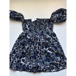NWT Abercrombie & Fitch Emerson Off-The-Shoulder Skort Navy Pattern M